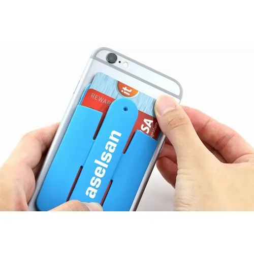Porte-cartes en silicone avec support pour téléphone