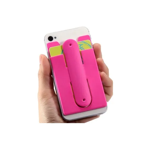 Porte-cartes en silicone avec support pour téléphone