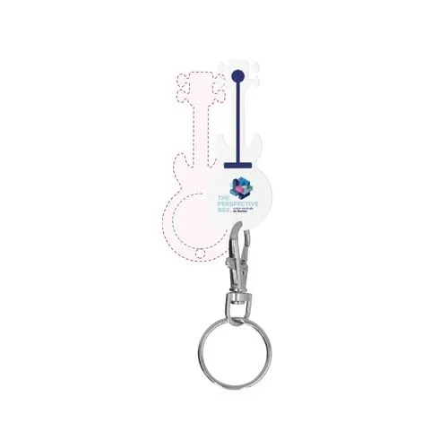 PORTE-CEL MOUSQUETON AVEC JETON FORME GUITARE