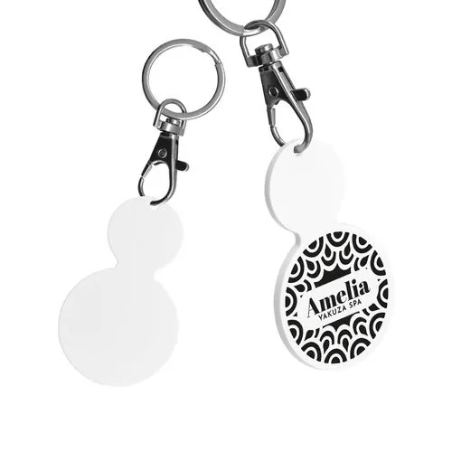 PORTE-CLE MOUSQUETON AVEC JETON FORME ROND Ø35