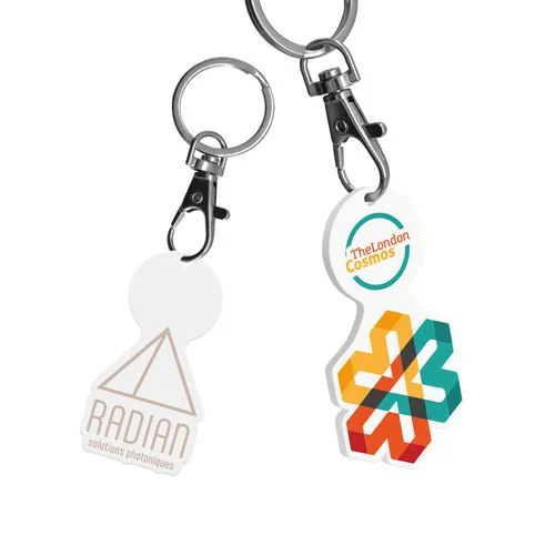 PORTE-CLE MOUSQUETON AVEC JETON PERSONNALISABLE