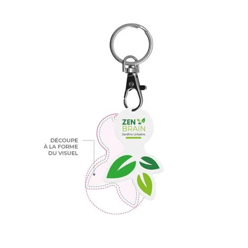 PORTE-CLE MOUSQUETON AVEC JETON PERSONNALISABLE