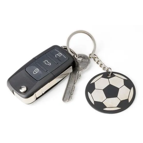 Porte-clés ballon de football en acier inoxydable recyclé Ciro