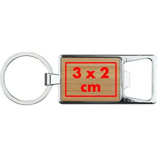 Porte-clés en bambou avec ouvre-bouteille MATTIA