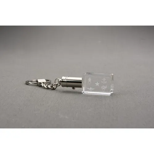 Porte-clés en cristal avec lumière personnalisable