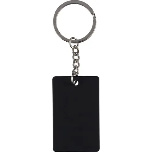 Porte-clés rectangulaire en acier inoxydable recyclé Jax