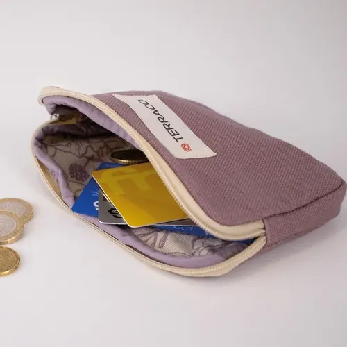 Porte-monnaie en coton avec option poignée