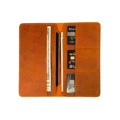 Portefeuille Téléphone en Cuir Véritable