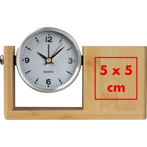 Pot à crayons en bambou avec horloge analoge VERNON