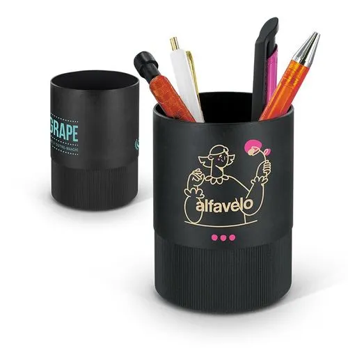 POT A CRAYONS PLASTIQUE RECYCLE NOIR