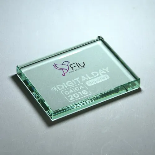 Presse-papiers rectangulaire en verre personnalisable