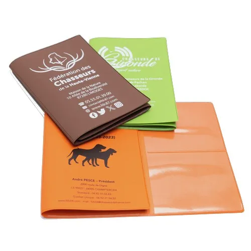 PROTÈGE PERMIS DE CHASSE - PERSONNALISATION 1 A 4  COULEURS