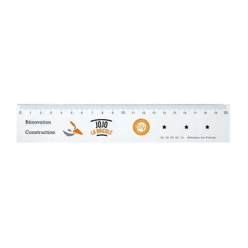 REGLE 20CM EN PMMAre  EP.3 MM