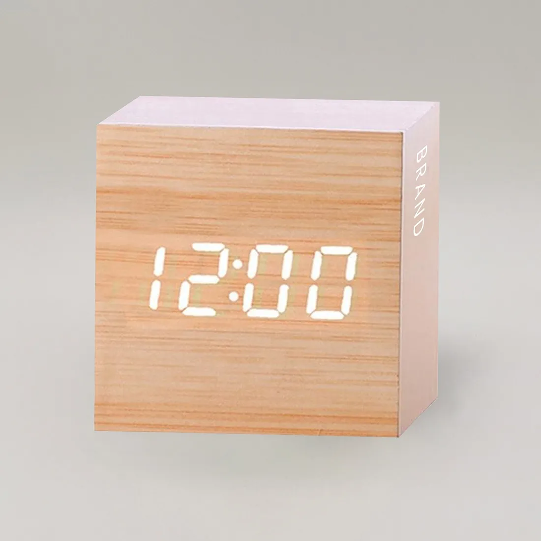 Réveil en Bambou avec indicateur de température