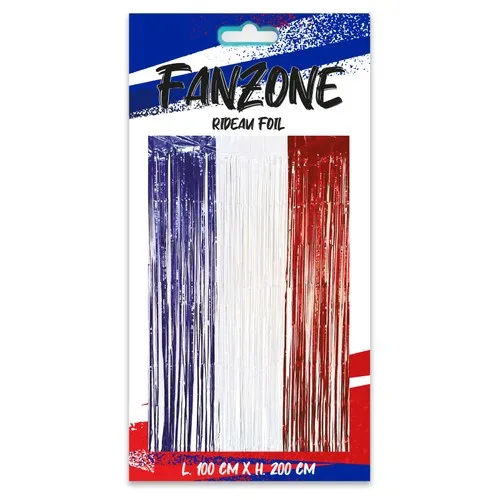 Rideau foil TRICOLORE BLEU BLANC ROUGE 200 X 100 CM