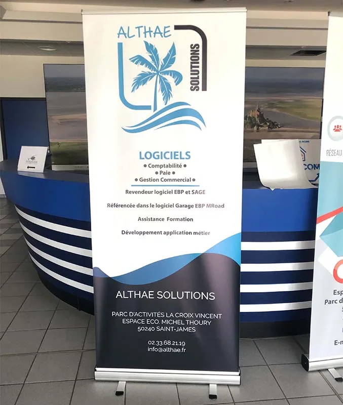 Fabricant de roll-up publicitaire personnalisable pour entreprise.