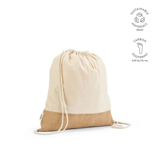 Sac à cordon Denali rCOTON 180 g/m² et jute 275 g/m²