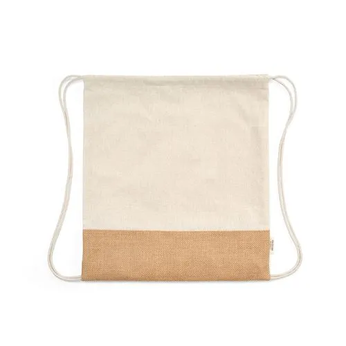Sac à cordon Denali rCOTON 180 g/m² et jute 275 g/m²