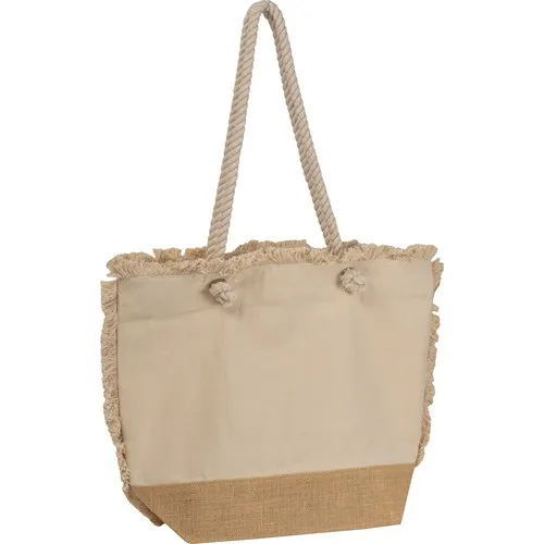 Sac de plage avec fond en jute et cordelette RICARDA