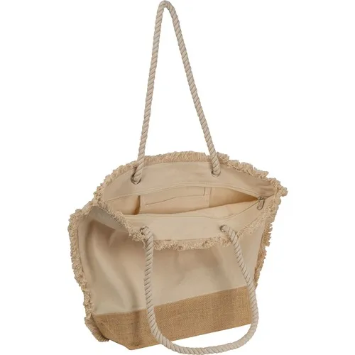 Sac de plage avec fond en jute et cordelette RICARDA