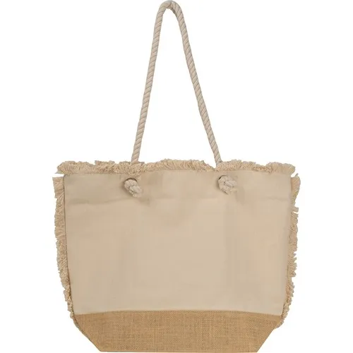 Sac de plage avec fond en jute et cordelette RICARDA