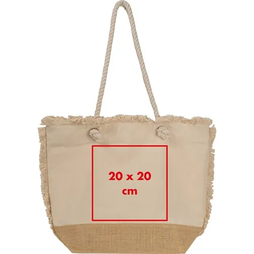 Sac de plage avec fond en jute et cordelette RICARDA