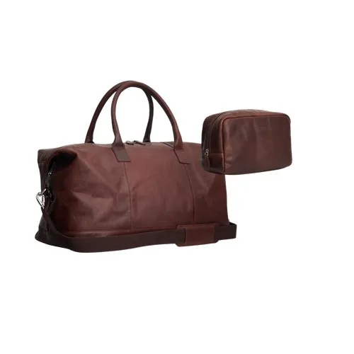 Sac en cuir incl. Trousse de toilette