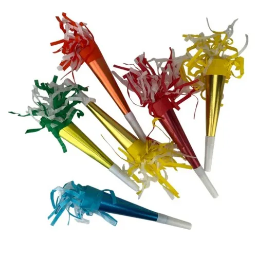 Sachet cavalier 6 trompettes métallisées 20 cm
