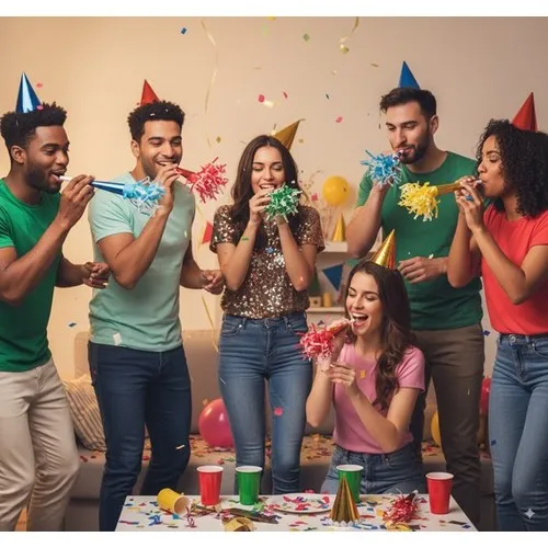 Sachet cavalier 6 trompettes métallisées 20 cm