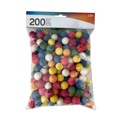 Sachet de 200 boules papier MULTICOLOR
