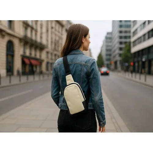 Sacoche bandoulière 'Almeria', polycoton beige