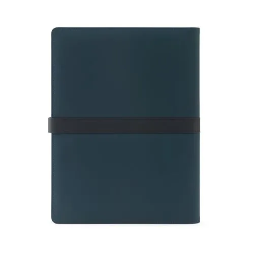 SANDERSON FOLDER. Chemise A4 en PU (50% recyclé) avec fermeture magnétique et bloc-notes avec pages lignées
