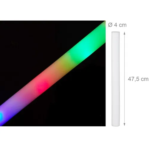 Set 2 batons mousse 48 cm lumineux LED  multicolores