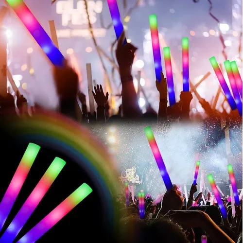 Set 2 batons mousse 48 cm lumineux LED  multicolores