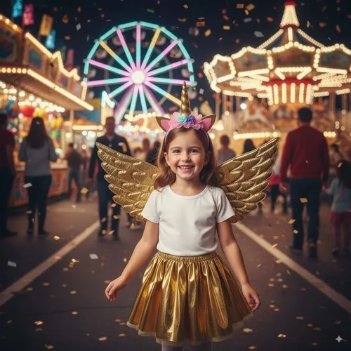 Set 3 pièces Licorne GOLDY OR tutu+aile+tiare