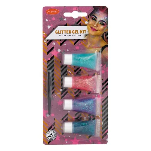 SET 4 GELS PAILLETTES + PINCEAU