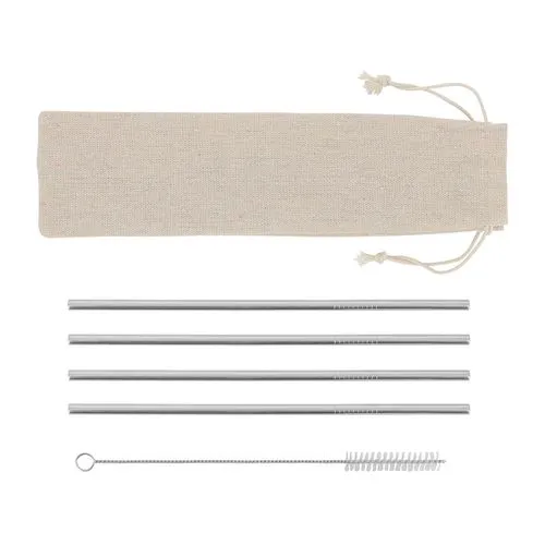 SET 4 PAILLES+POCHETTE+ BROSSE