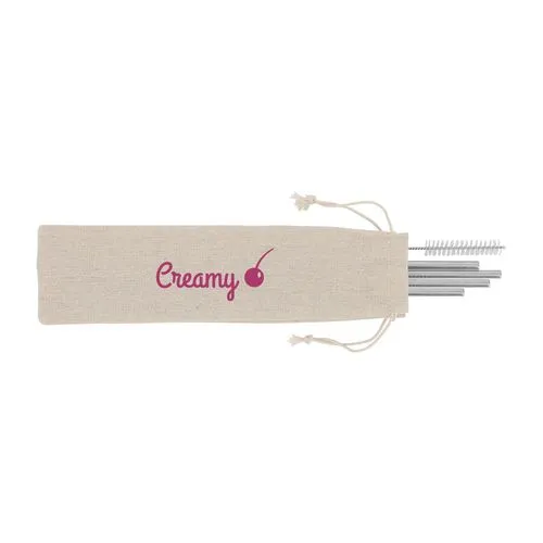 SET 4 PAILLES+POCHETTE+ BROSSE