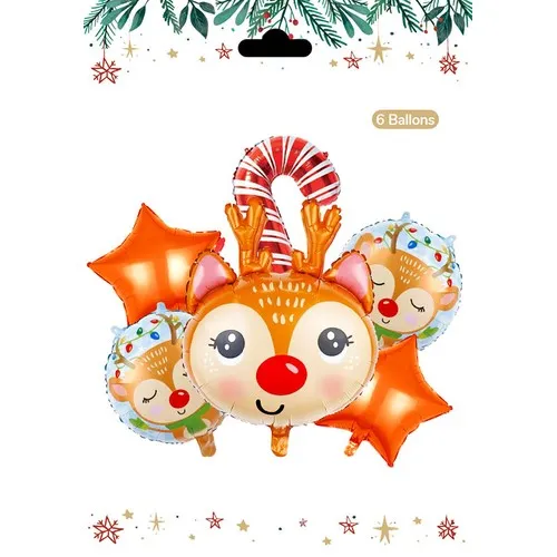 Set 6 ballons RENNES DE NOEL