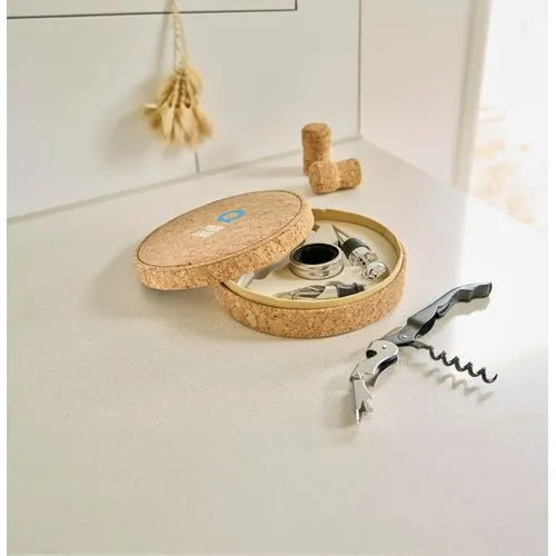 Set à vin dans un écrin en PU aspect liège Milana