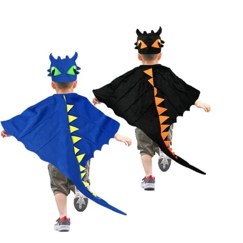 Set Cape+chapeau FUNNY DINO 2 coloris assortis