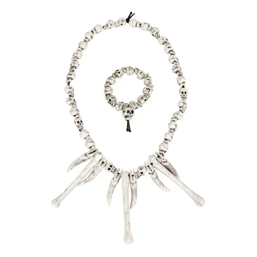SET COLLIER + BRACELET TETE DE MORT