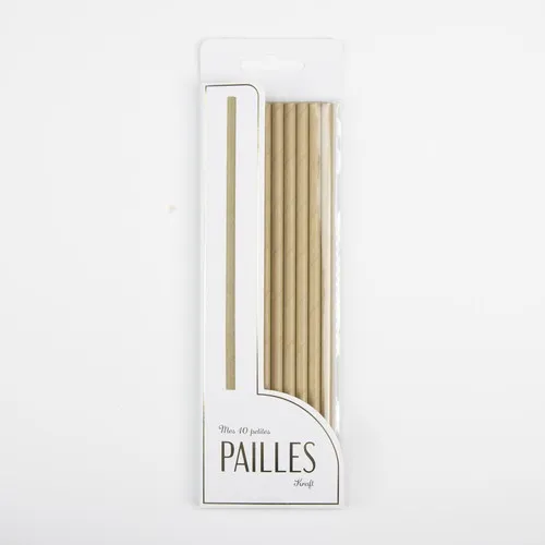 SET DE 10 PAILLES KRAFT