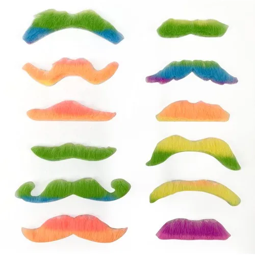 Set de 12 moustaches  néon