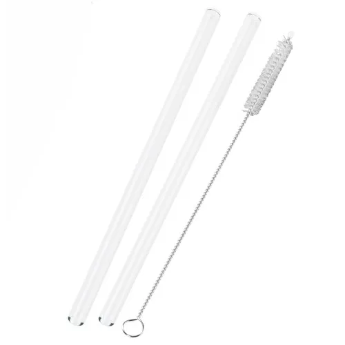 Set de 2 pailles en verre avec brosse de nettoyage