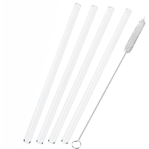 Set de 4 pailles en verre avec brosse de nettoyage