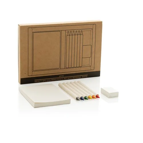 Set de 6 crayons de couleur avec carnet GRS Infinity Micki