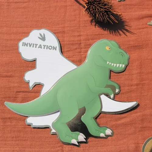 SET DE 8 INVITATIONS DINO