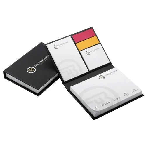 Set de blocs adhésifs en couverture rigide avec bloc 50×50 mm supplémentaire et index papier