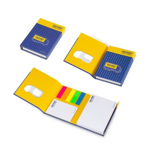 Set de blocs adhésifs en couverture rigide avec volet découpé sur mesure